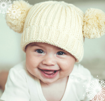 Baby with knitted cap