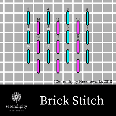 Brick stitch is a great choice for stitching buildings and houses on your needlepoint projects.