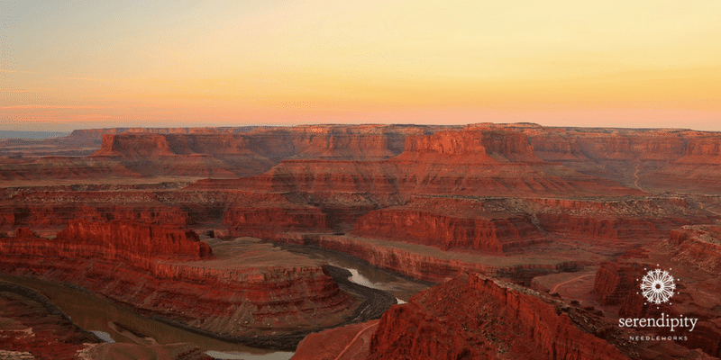 Colorful skies at sunset over the Grand Canyon.