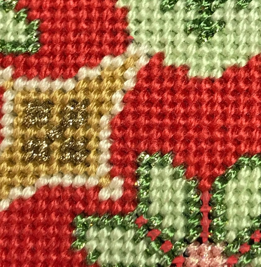Florentine Bauble is worked entirely in tent stitch.