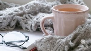 A cup of tea + a cozy blanket = hygge!