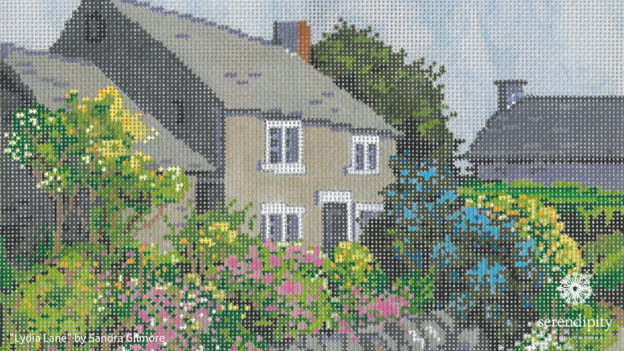 "Lydia Lane" by Sandra Gilmore/Once in a Blue Moon Designs features a lovely flower garden.