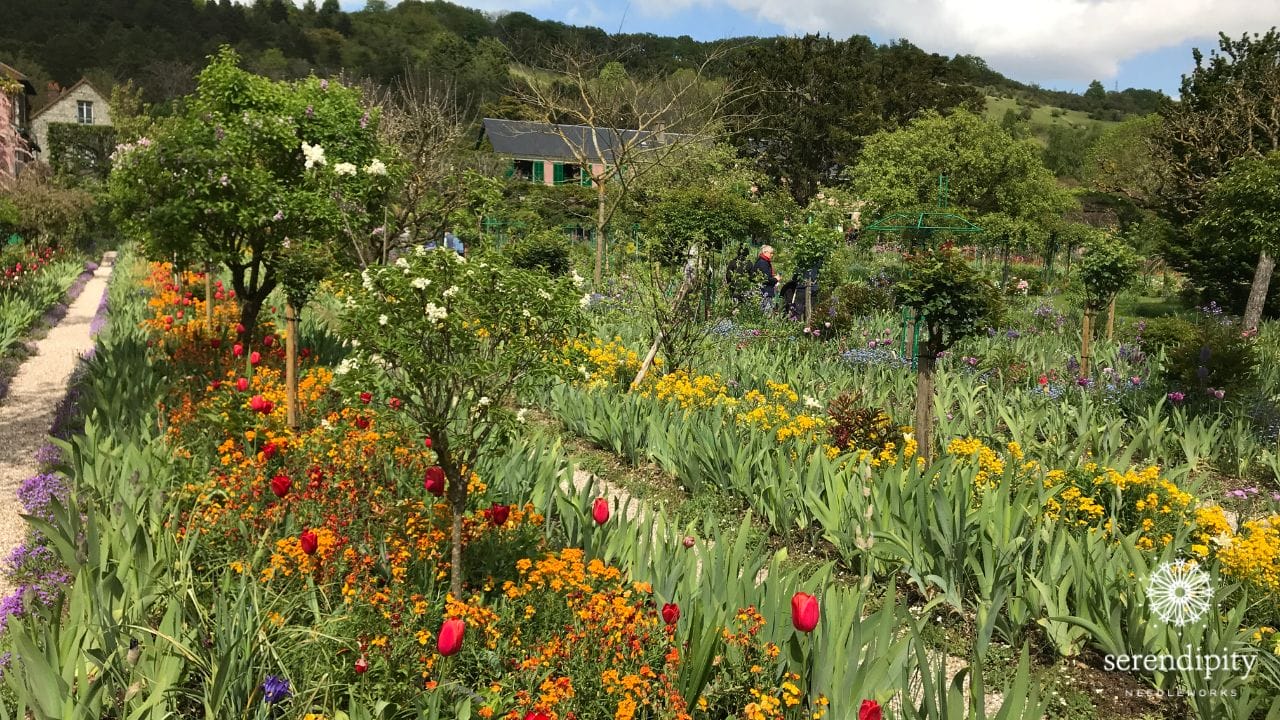 The flower garden in front of Claude Monet's home in Giverny.