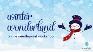 Learn more than 20 different needlepoint stitches that you can use on your winter-themed needlepoint canvases in the Winter Wonderland needlepoint workshop.