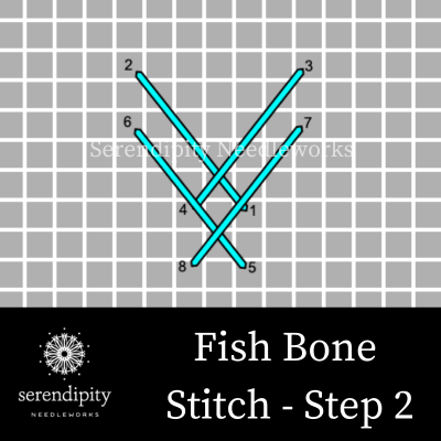 Fish bone stitch - step 2