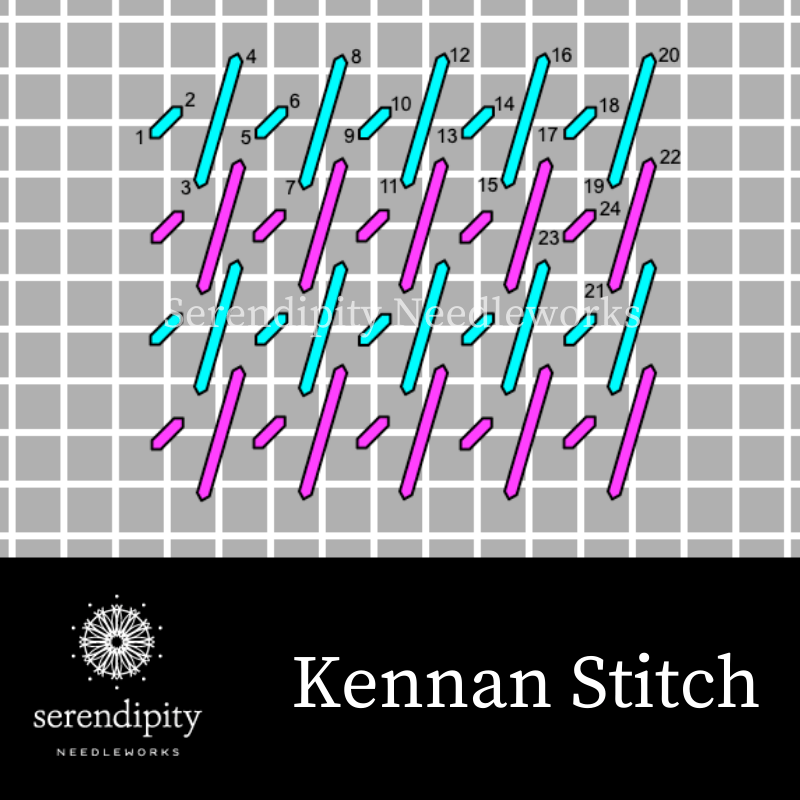 Kennan stitch is a terrific stitch for topiaries sculpted out of bushes.