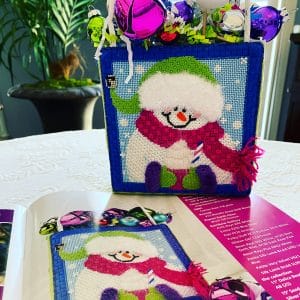 "Jingle" was created especially for Jingle in July, my 2019 needlepoint retreat.