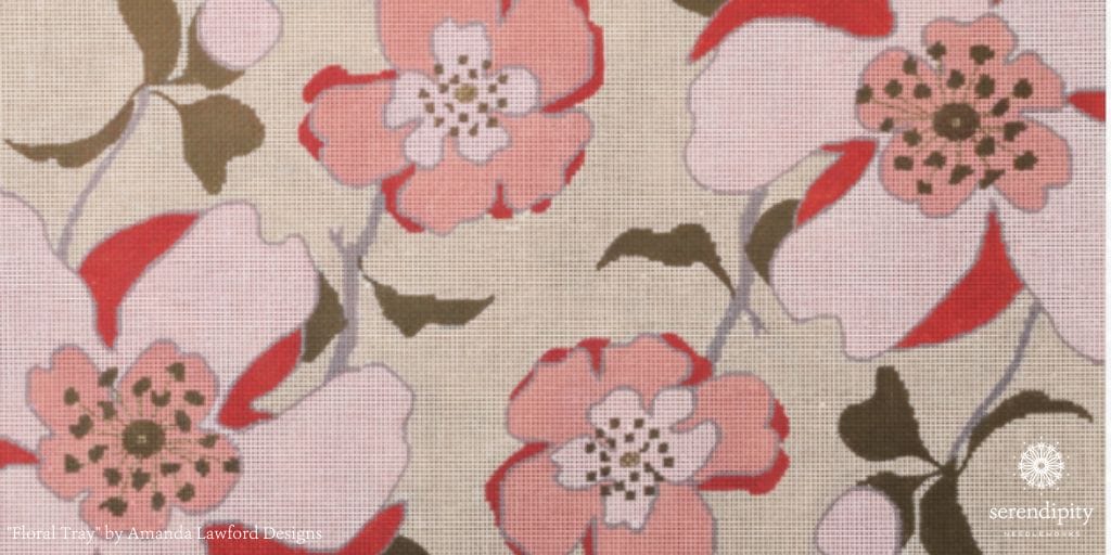 Using knotted stitches for flower centers is one of my favorite ways to add texture to a needlepoint canvas.