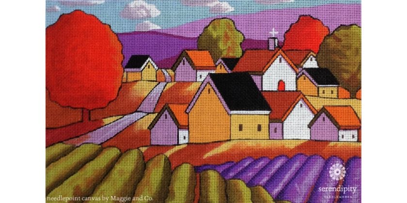 Lavender Fields by Maggie & Co. is a fun canvas to try some slanted stitches on!