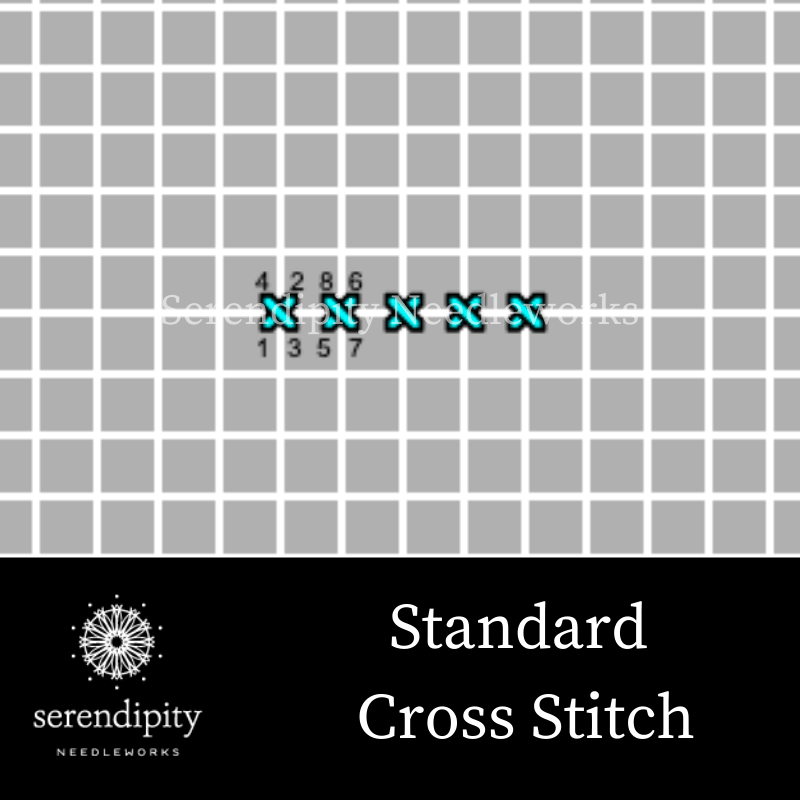 The standard cross stitch is the simplest of all crossed stitches.