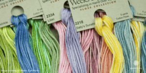 Weeks Dye Works hand over-dyed cotton floss is one of my favorite threads.