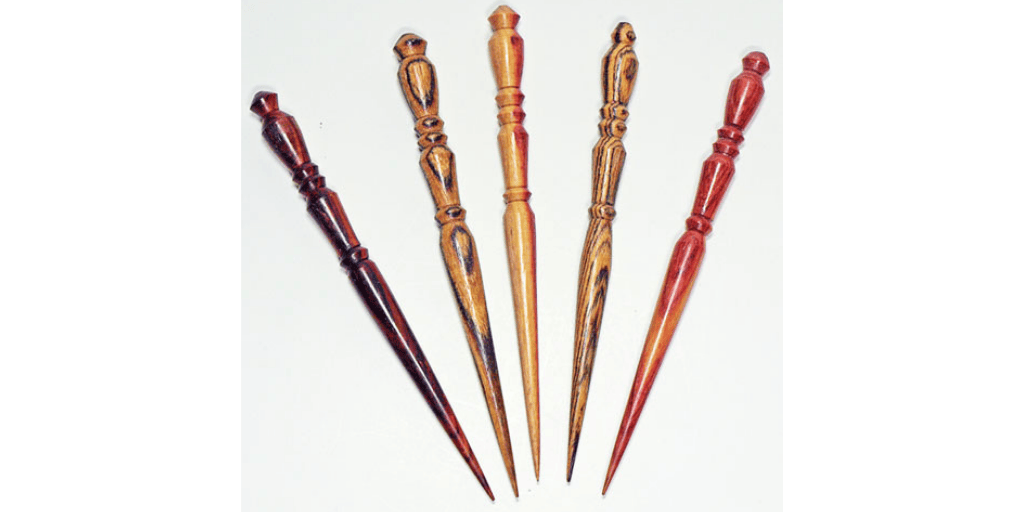 Wooden laying tools help you lay your stranded threads and ribbons smoothly on the surface of your needlepoint canvases.