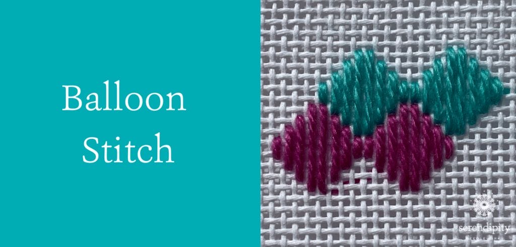 Balloon stitch is great for backgrounds on your needlepoint canvases!