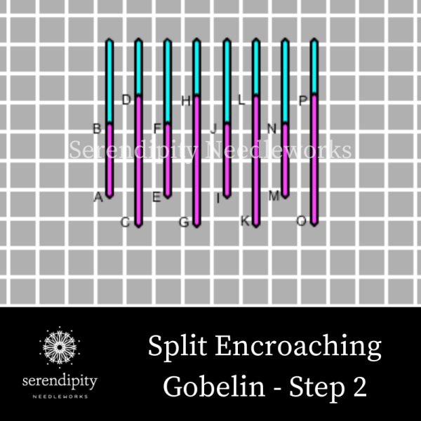 Split Encroaching Gobelin Stitch step 2