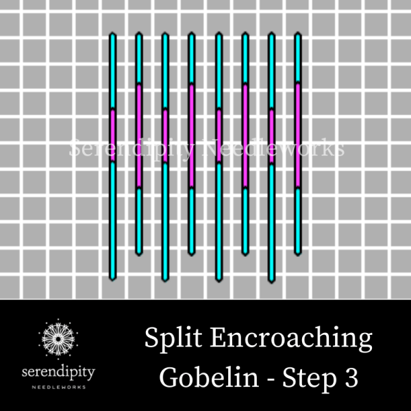 Split Encroaching Gobelin Stitch step 3