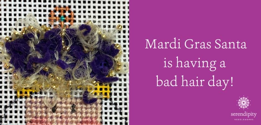 I frogged Mardi Gras Santa's crown!