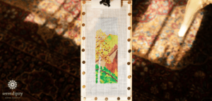 This Julie Mar canvas is mounted on a stretcher bar frame.