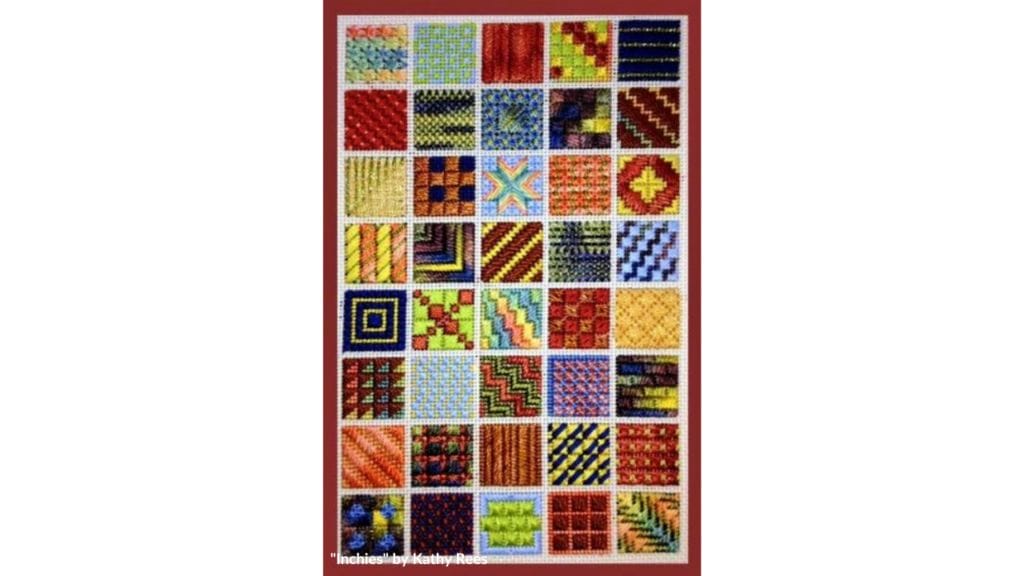 "Inchies" by Kathy Rees is a terrific beginner counted canvas needlepoint design