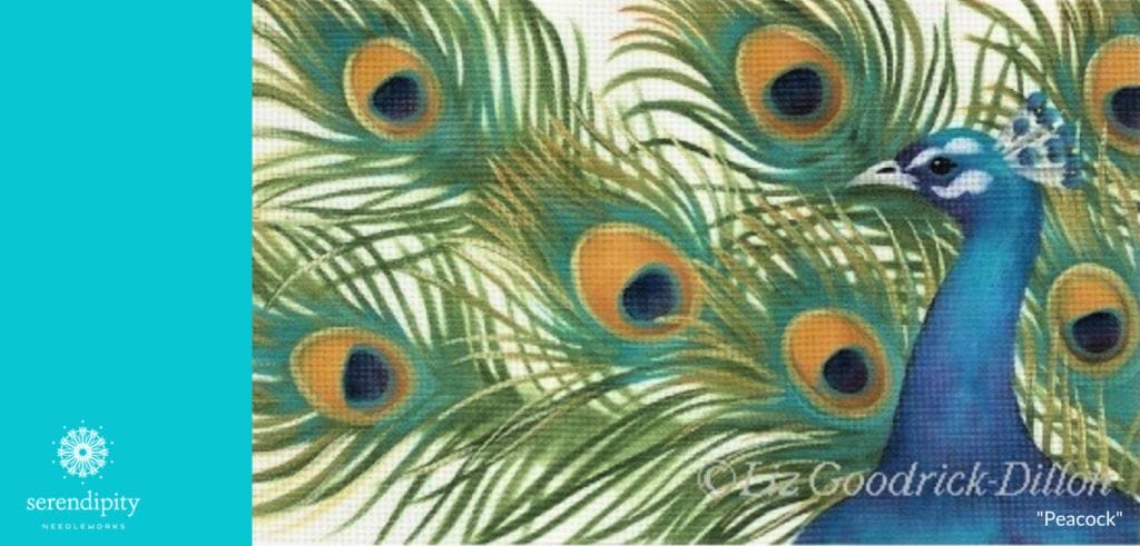 Artistically painted needlepoint design by Liz Goodrick-Dillon