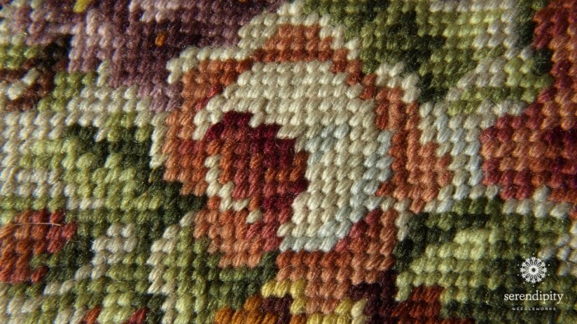 The traditional needlepoint stitch is called the tent stitch.