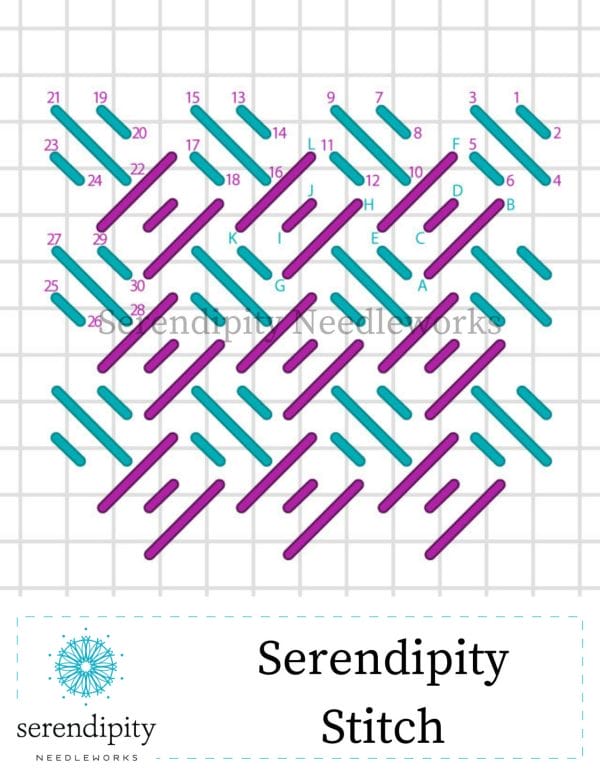 The Serendipity stitch is a really good companion stitch for the criss-cross Hungarian stitch.