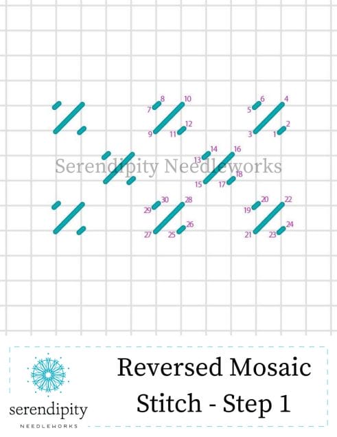 Reversed Mosaic Stitch - Step 1