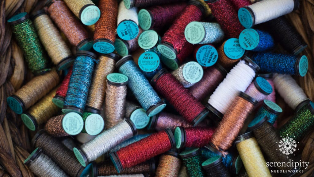 Novelty needlepoint threads offer an assortment of textures that you can use to bring your canvases to life!