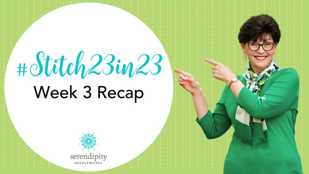 Here's a recap of what happened during week 3 of Serendipity Needleworks' Stitch 23 in 23!
