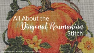 The diagonal Roumanian stitch is a very versatile canvas embroidery stitch.