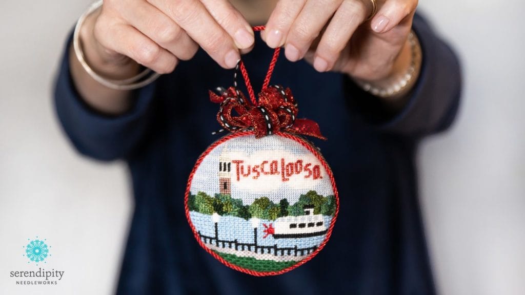 Anchoring your thread when using open stitches on a needlepoint project can be a little tricky...