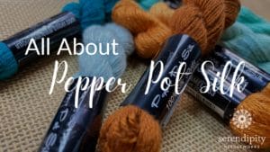 Pepper Pot, from Planet Earth Fiber, is a lovely single strand silk needlepoint thread.