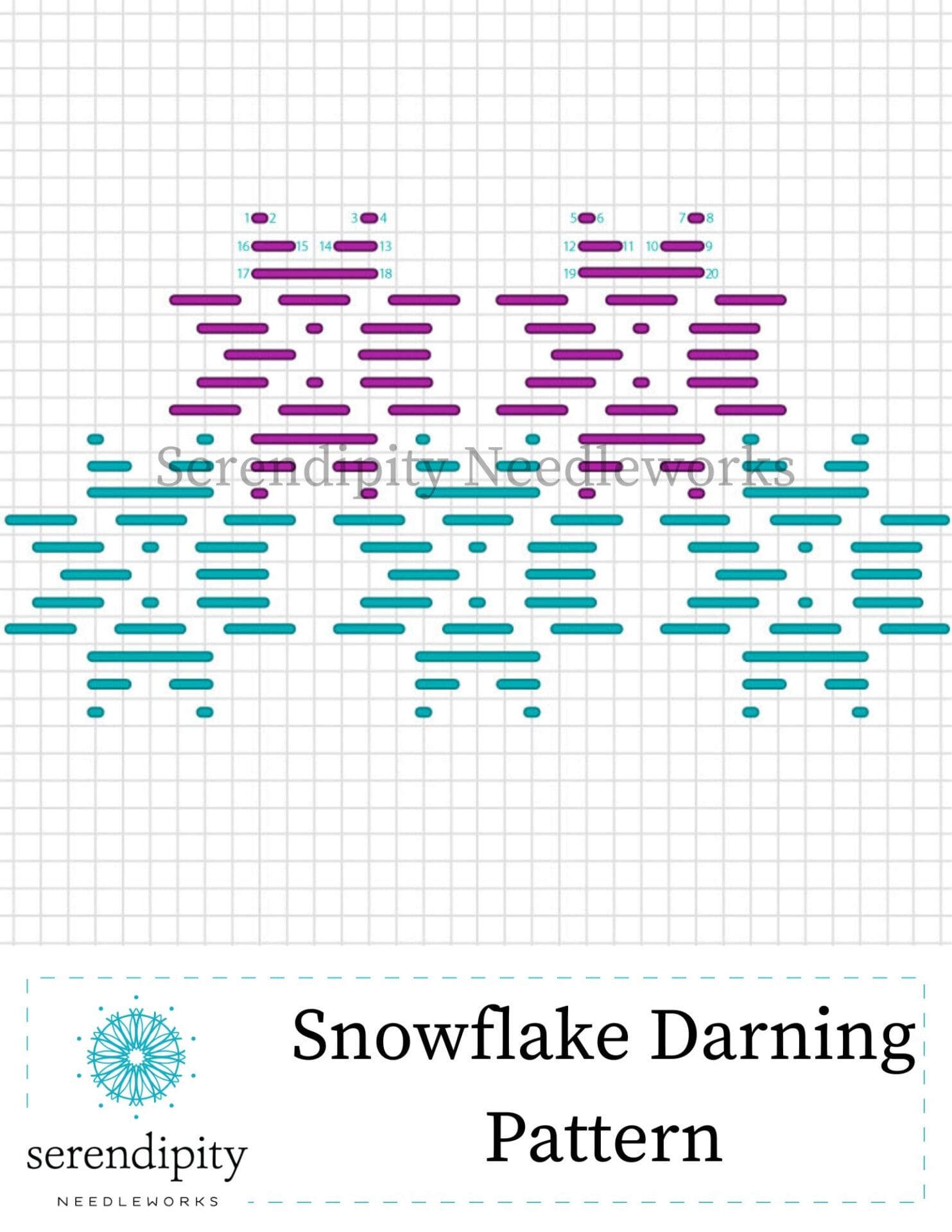 The snowflake darning pattern is like a "brain teaser" for stitchers. 